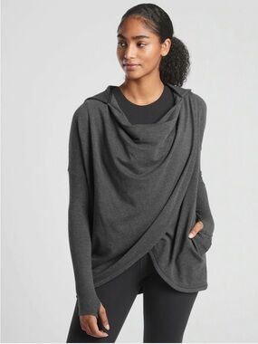 Athleta Prauna Wrap - Charcoal Hooded